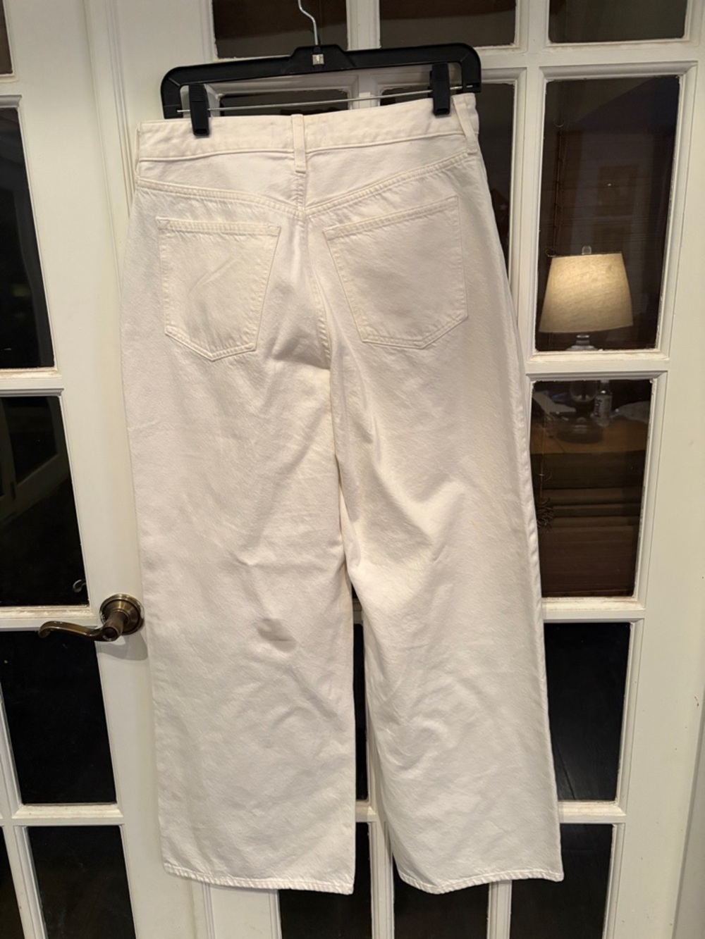 032 Abercrombie & Fitch Cream Wide Leg High Rise Jeans - Picture 7 of 9